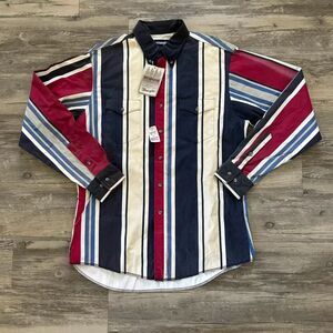 Vintage Wrangler Brushpopper Western Striped Shirt Size 16 1/2-36
